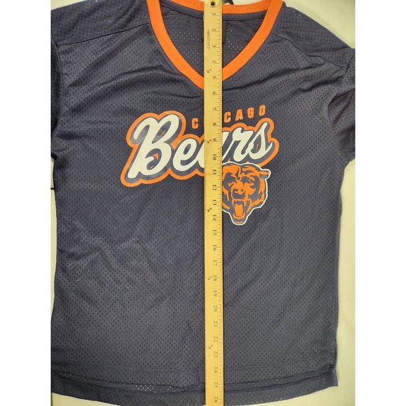 Chicago Bears Girls Medium Jersey NFL Team Apparel Mesh V-Neck Navy Orange - Picture 5 of 7